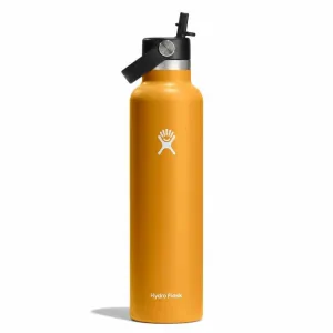 Hydroflask Drink Bottle 21oz Straw - Fossil 621mL Standard Mouth w/ Flex Straw Cap