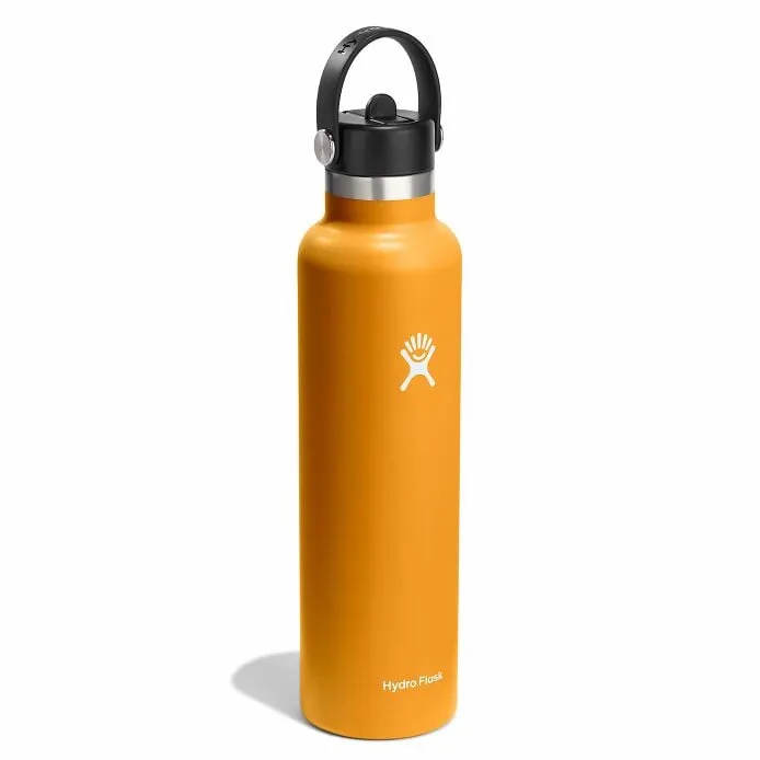 Hydroflask Drink Bottle 21oz Straw - Fossil 621mL Standard Mouth w/ Flex Straw Cap