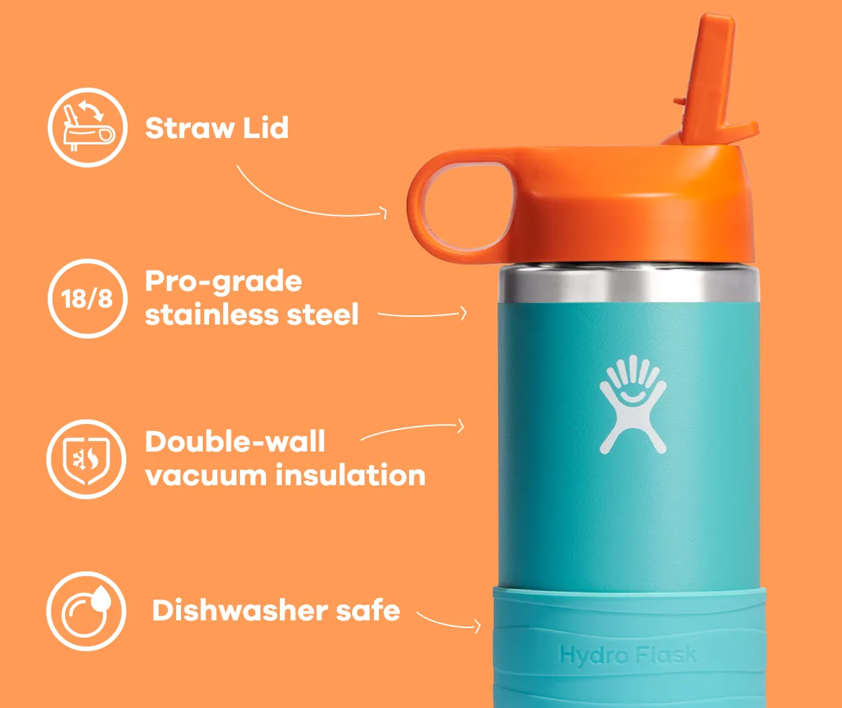 Hydroflask Kids Drink Bottle - Grass 12oz (354mL)