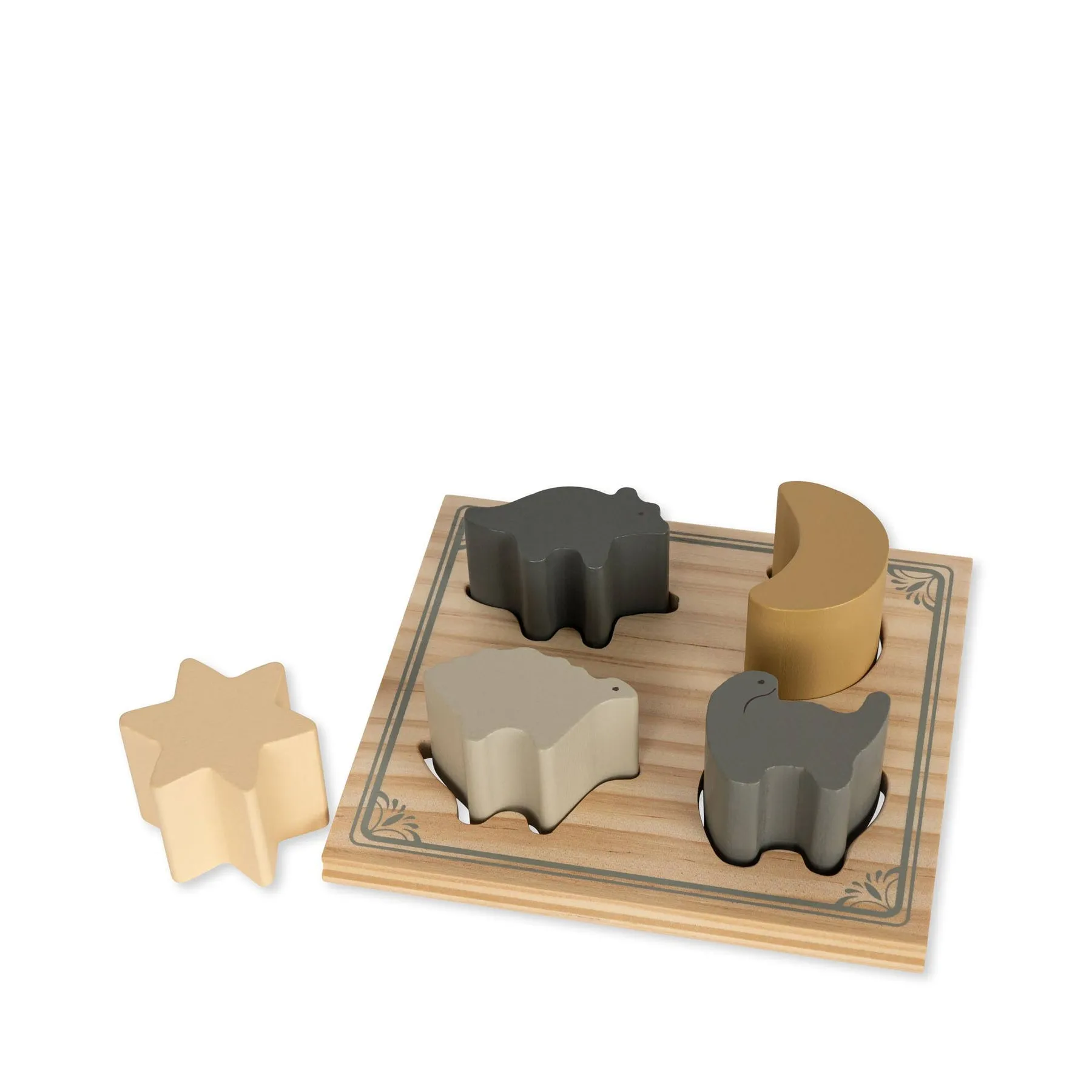 Konges Sløjd Wooden Dino Shape Sorter