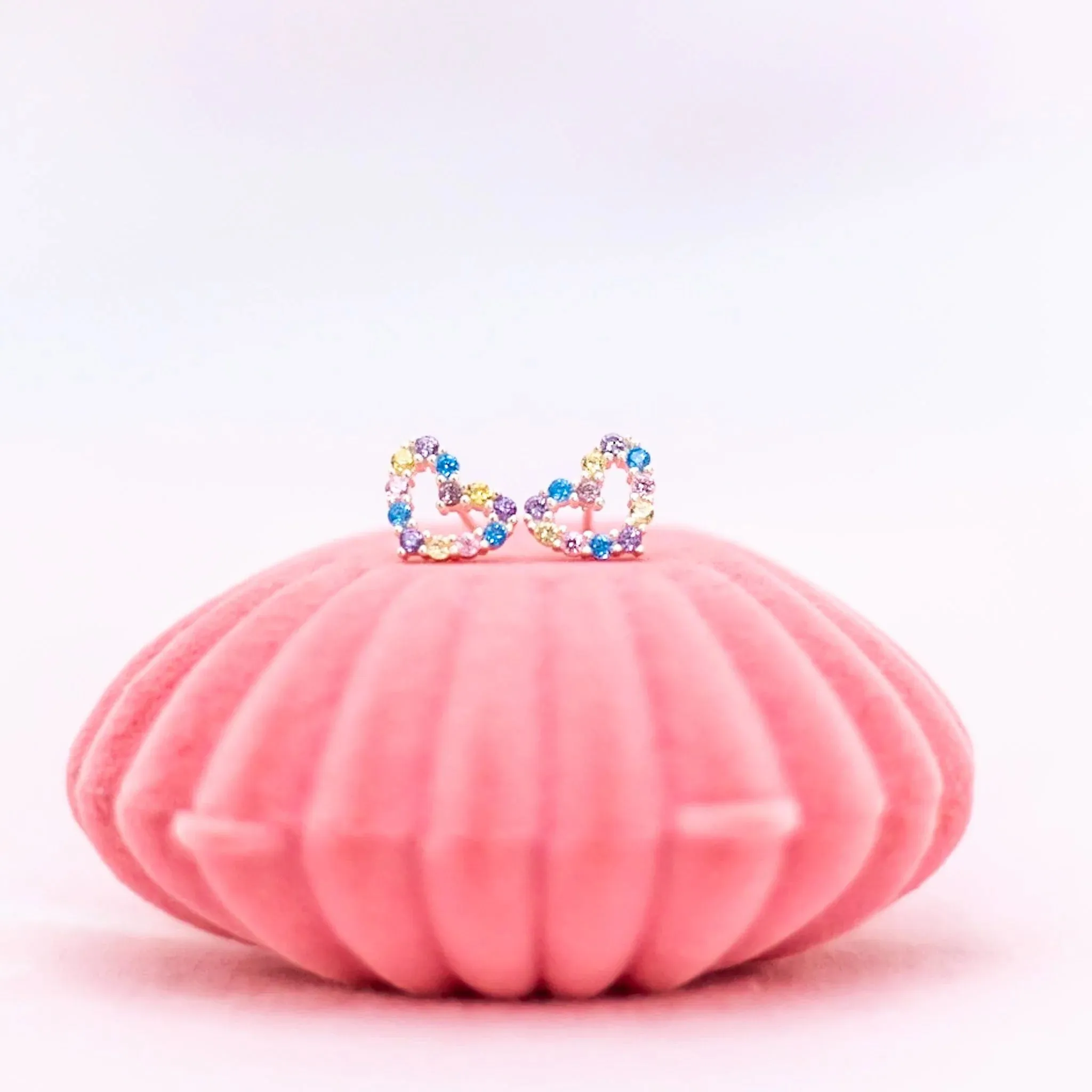 Lauren Hinkley Earrings | Rainbow Connection Heart in Velvet Box
