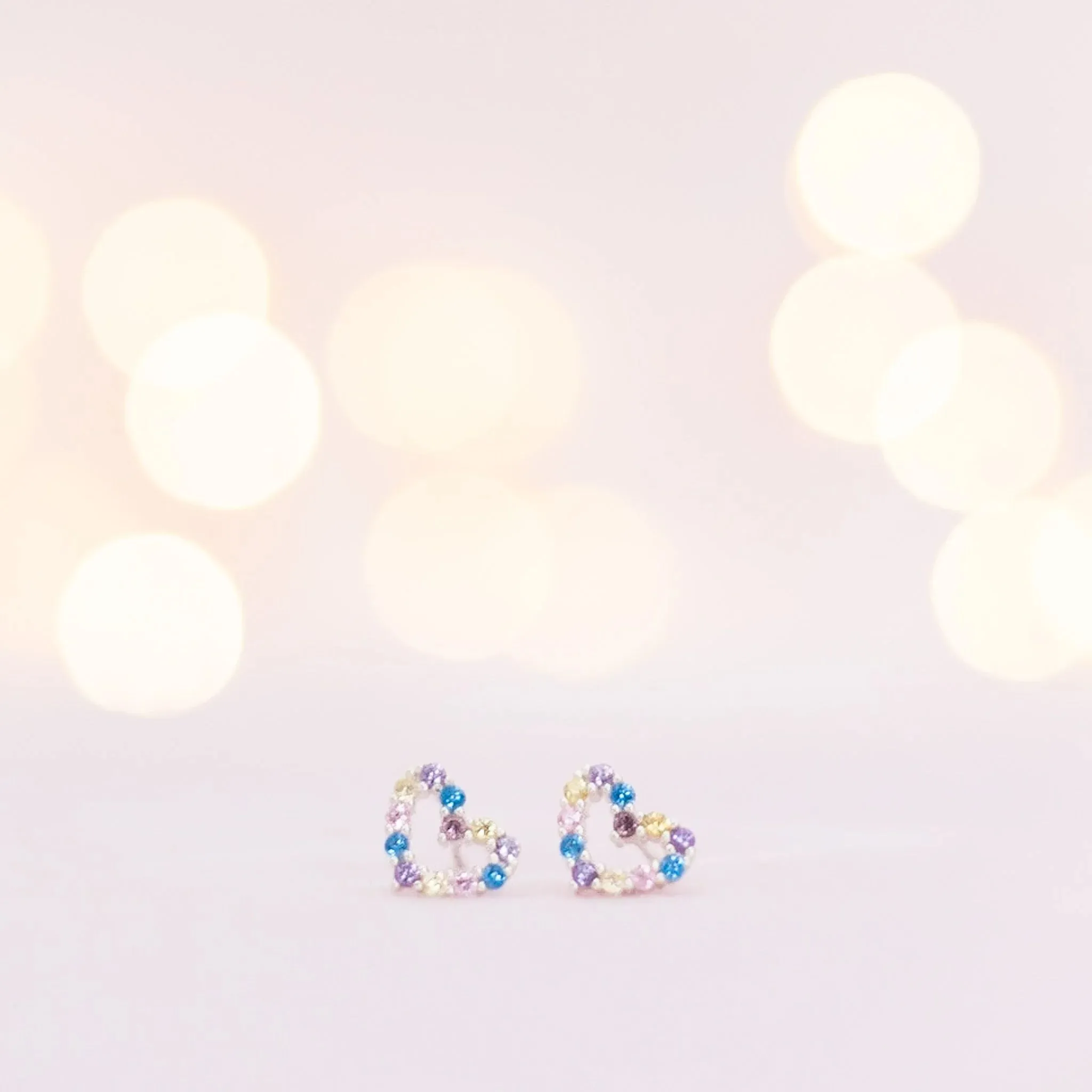 Lauren Hinkley Earrings | Rainbow Connection Heart in Velvet Box