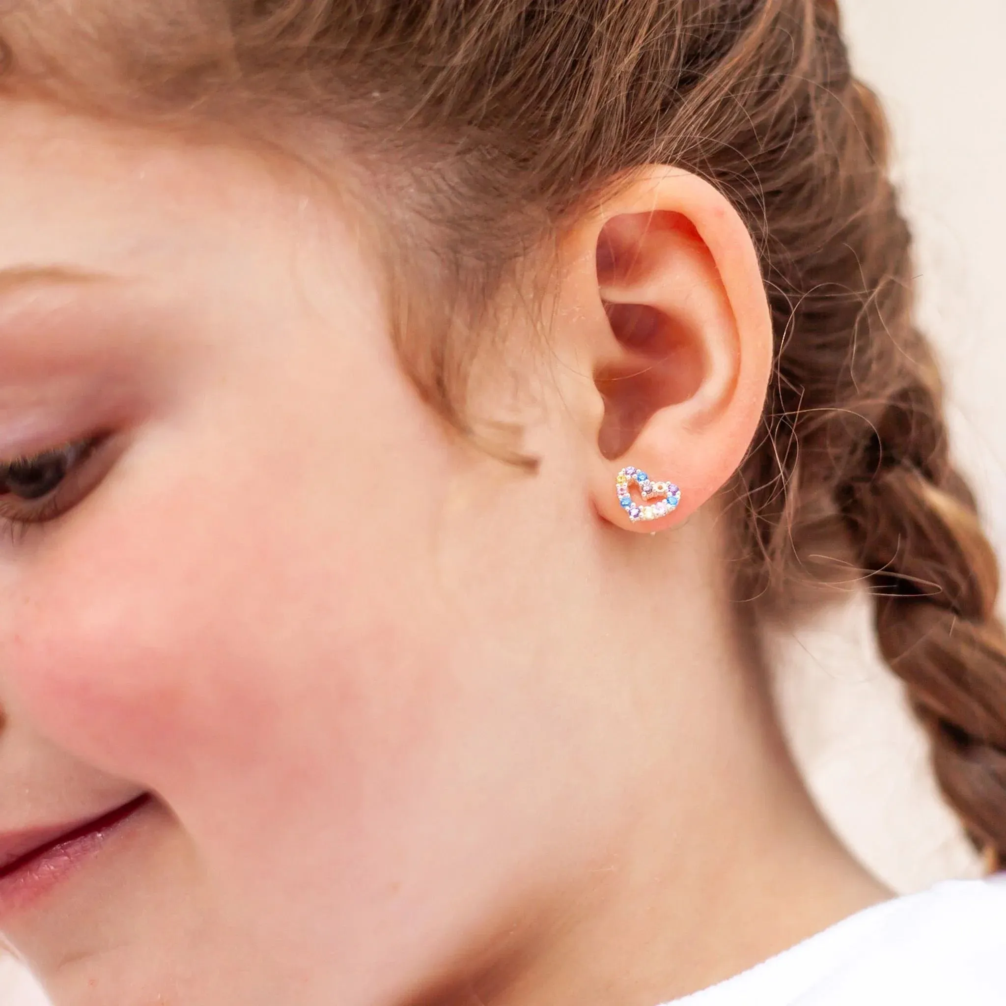 Lauren Hinkley Earrings | Rainbow Connection Heart in Velvet Box