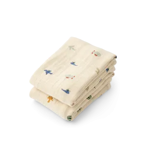 Liewood Lewis Muslin Cloth - Aviator Ecru 2 Pack