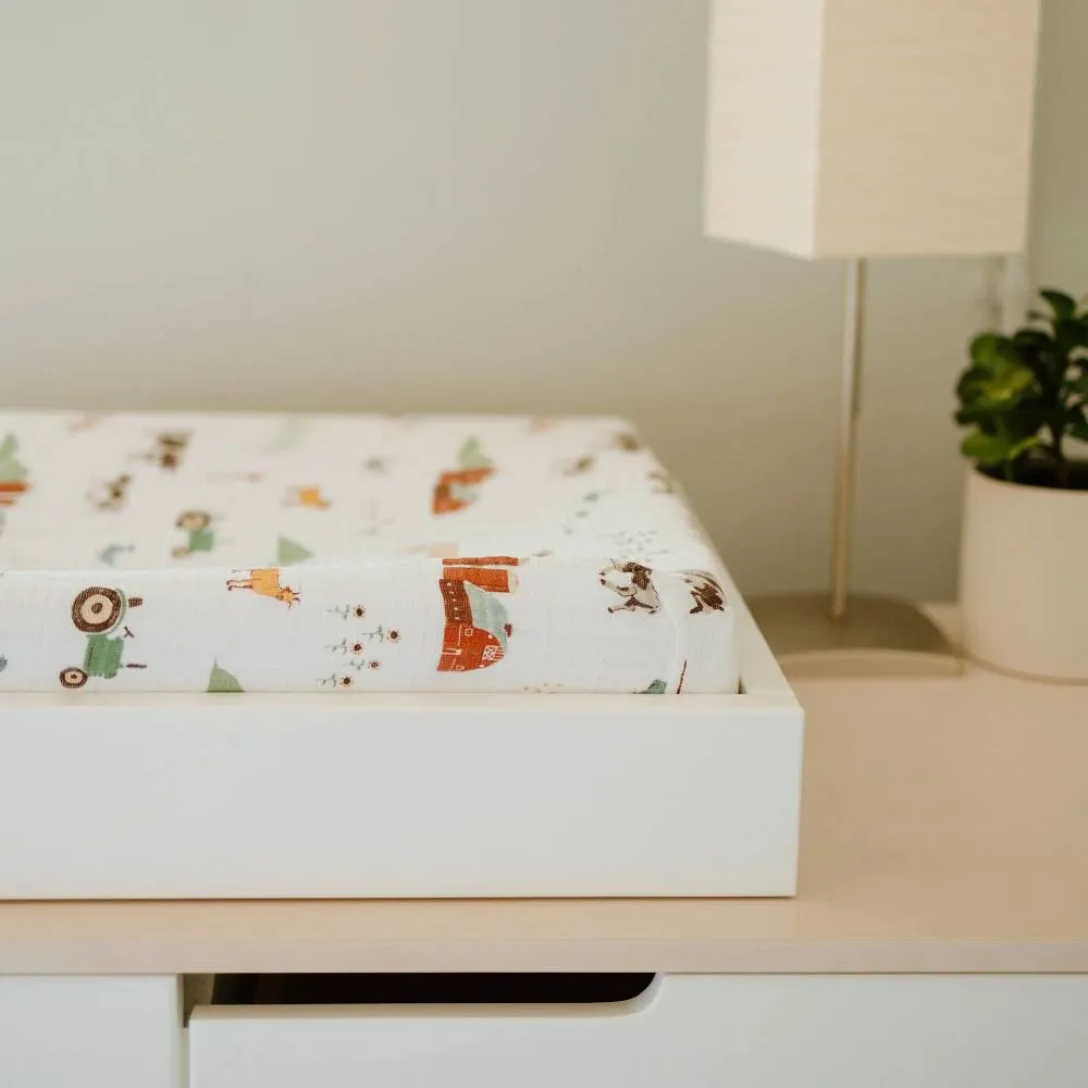 Little Unicorn Changing Pad Cover / Bassinet Sheet | Farmyard