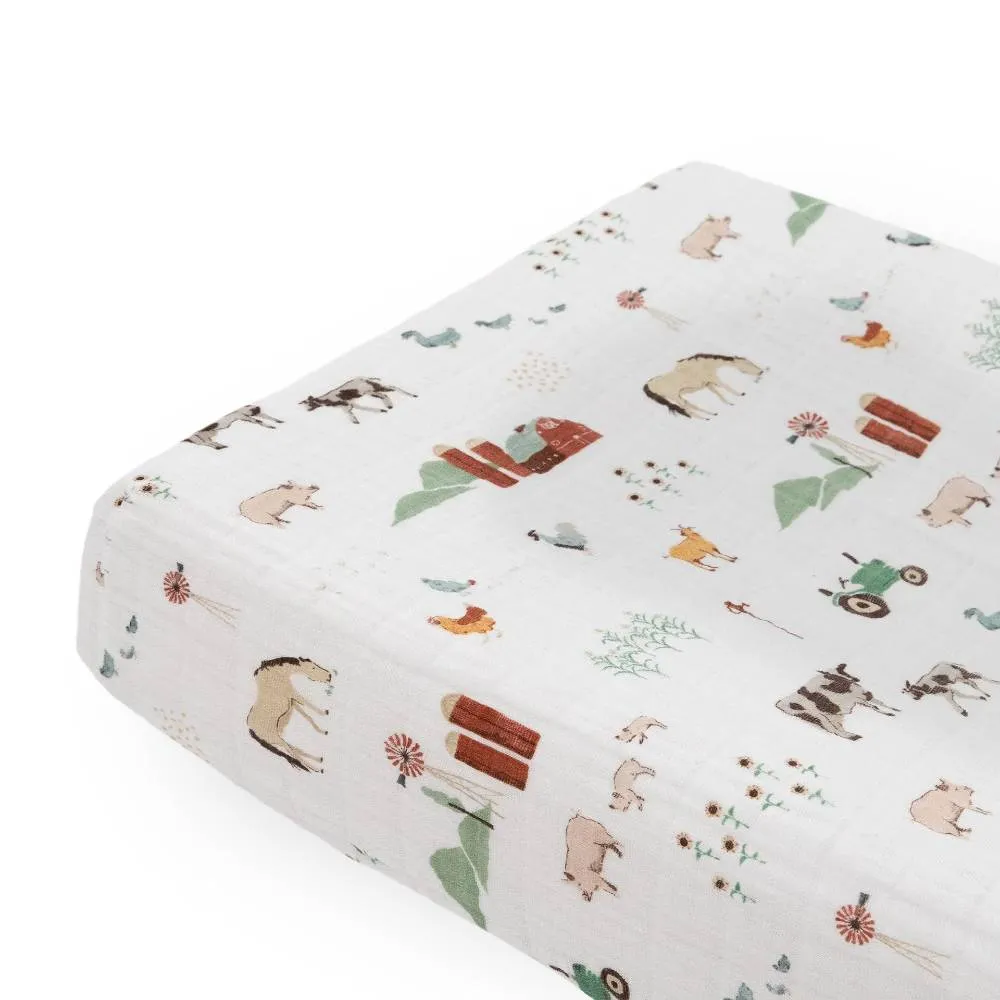 Little Unicorn Changing Pad Cover / Bassinet Sheet | Farmyard