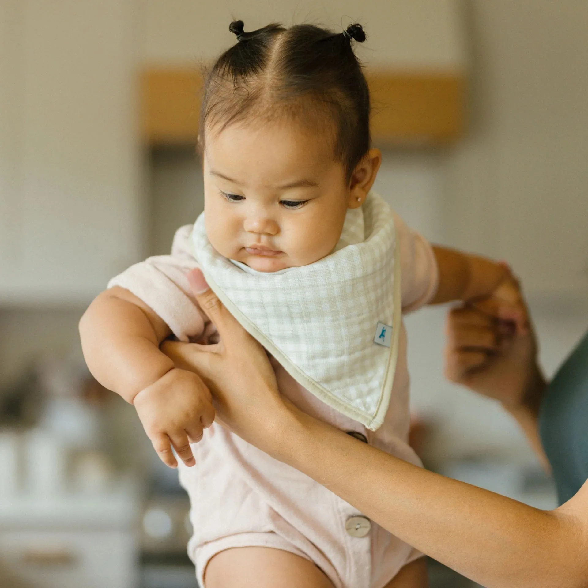 Little Unicorn Fleece Bandana Bib 4 Pack | Taupe Cross