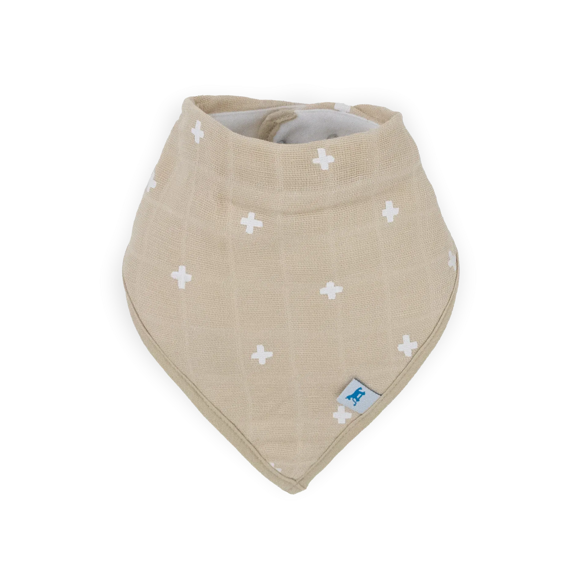 Little Unicorn Fleece Bandana Bib 4 Pack | Taupe Cross