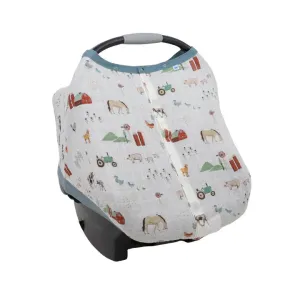 Little Unicorn Muslin Car Seat Canopy V2 | Farmyard