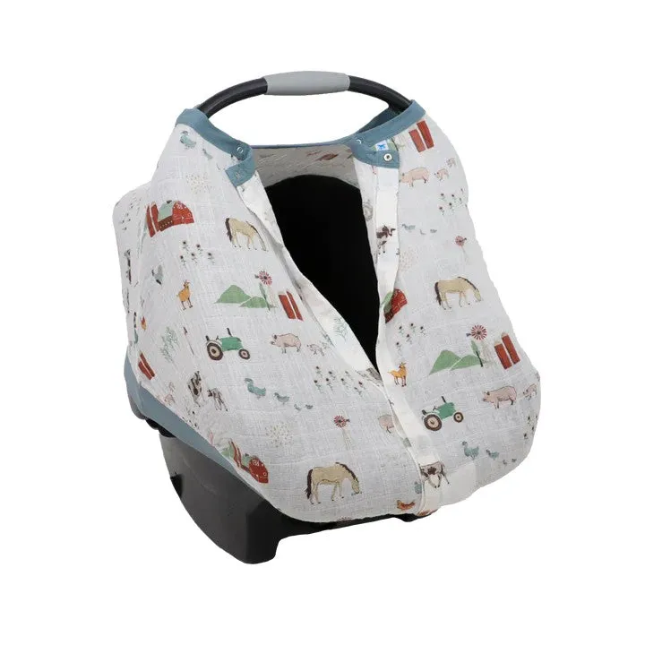 Little Unicorn Muslin Car Seat Canopy V2 | Farmyard