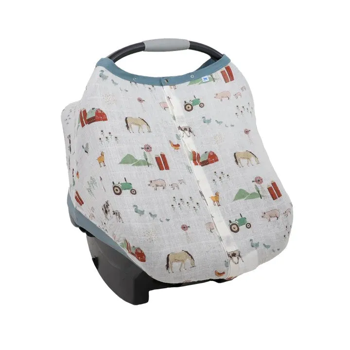 Little Unicorn Muslin Car Seat Canopy V2 | Farmyard