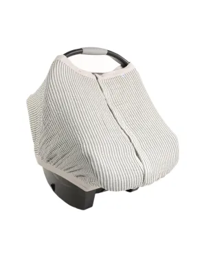 Little Unicorn Muslin Car Seat Canopy V2 | Grey Stripe