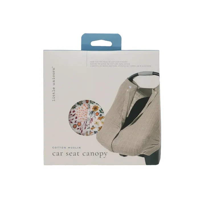 Little Unicorn Muslin Car Seat Canopy V2 | Pressed Petals