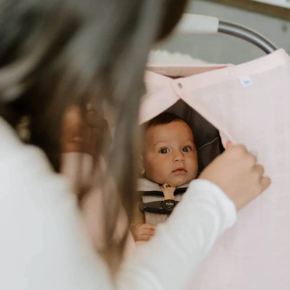 Little Unicorn Muslin Car Seat Canopy V2 | Rose Petal