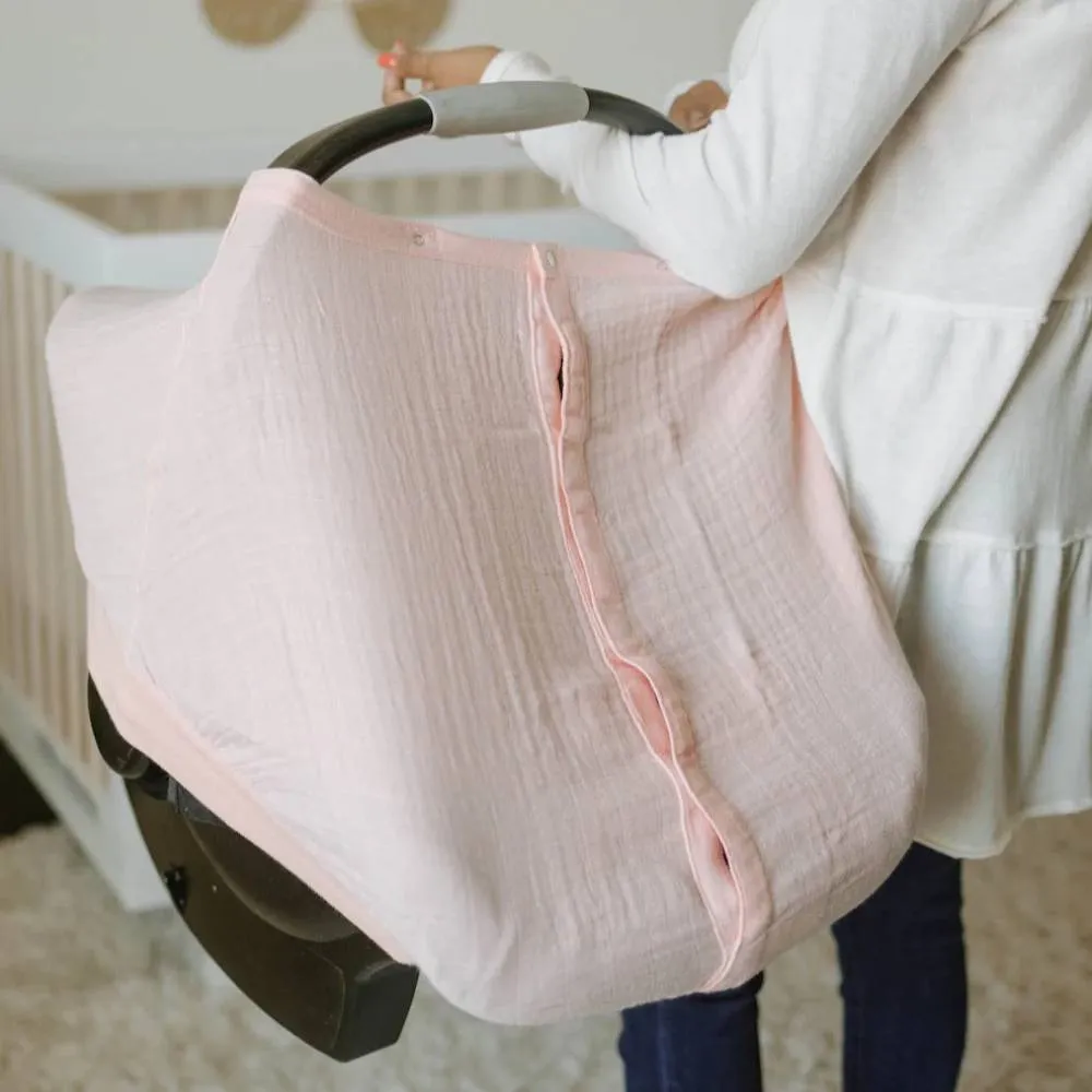 Little Unicorn Muslin Car Seat Canopy V2 | Rose Petal
