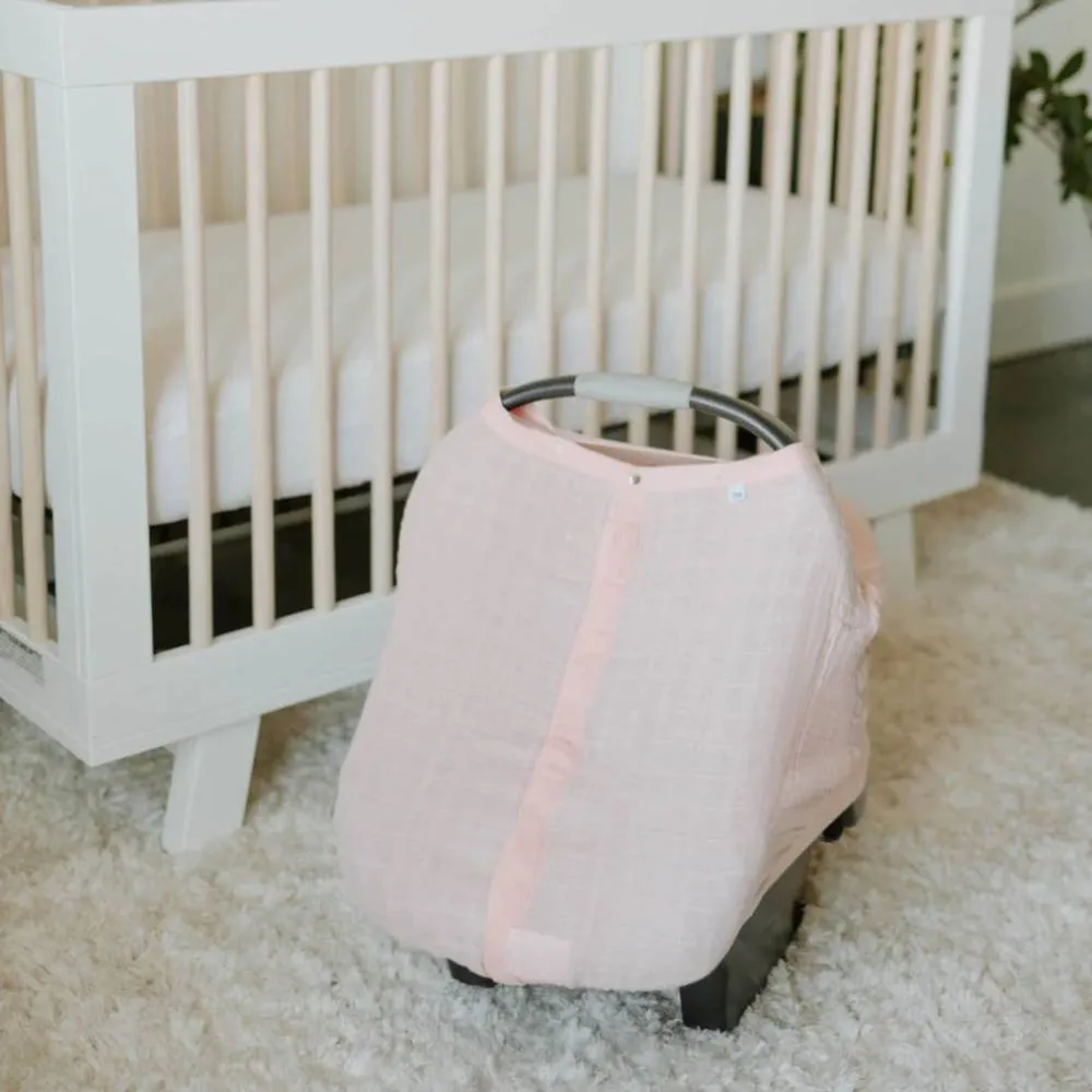 Little Unicorn Muslin Car Seat Canopy V2 | Rose Petal