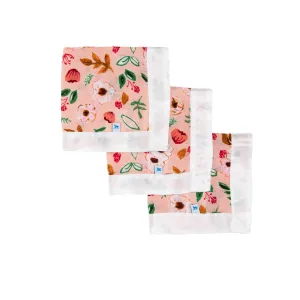 Little Unicorn Muslin Security Blanket 3pk | Vintage Floral