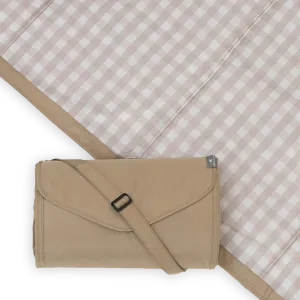 Little Unicorn Outdoor Blanket | Beige Buffalo Check 5 x 10