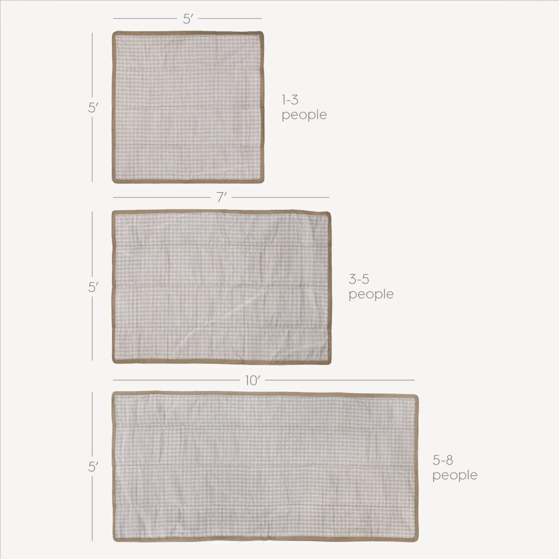 Little Unicorn Outdoor Blanket | Beige Buffalo Check 5 x 10