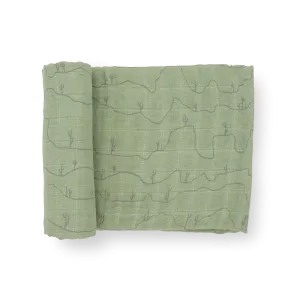 Little Unicorn Single Cotton Muslin Swaddle | Cactus Lines