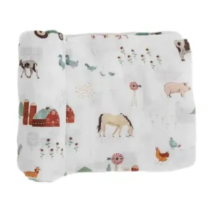 Little Unicorn Single Cotton Muslin Swaddle | Farmyard