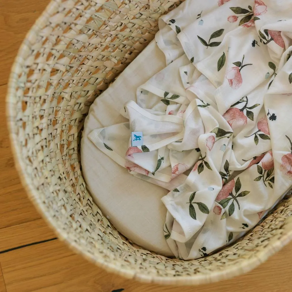 Little Unicorn Stretch Knit Hat & Swaddle Set | Watercolour Rose