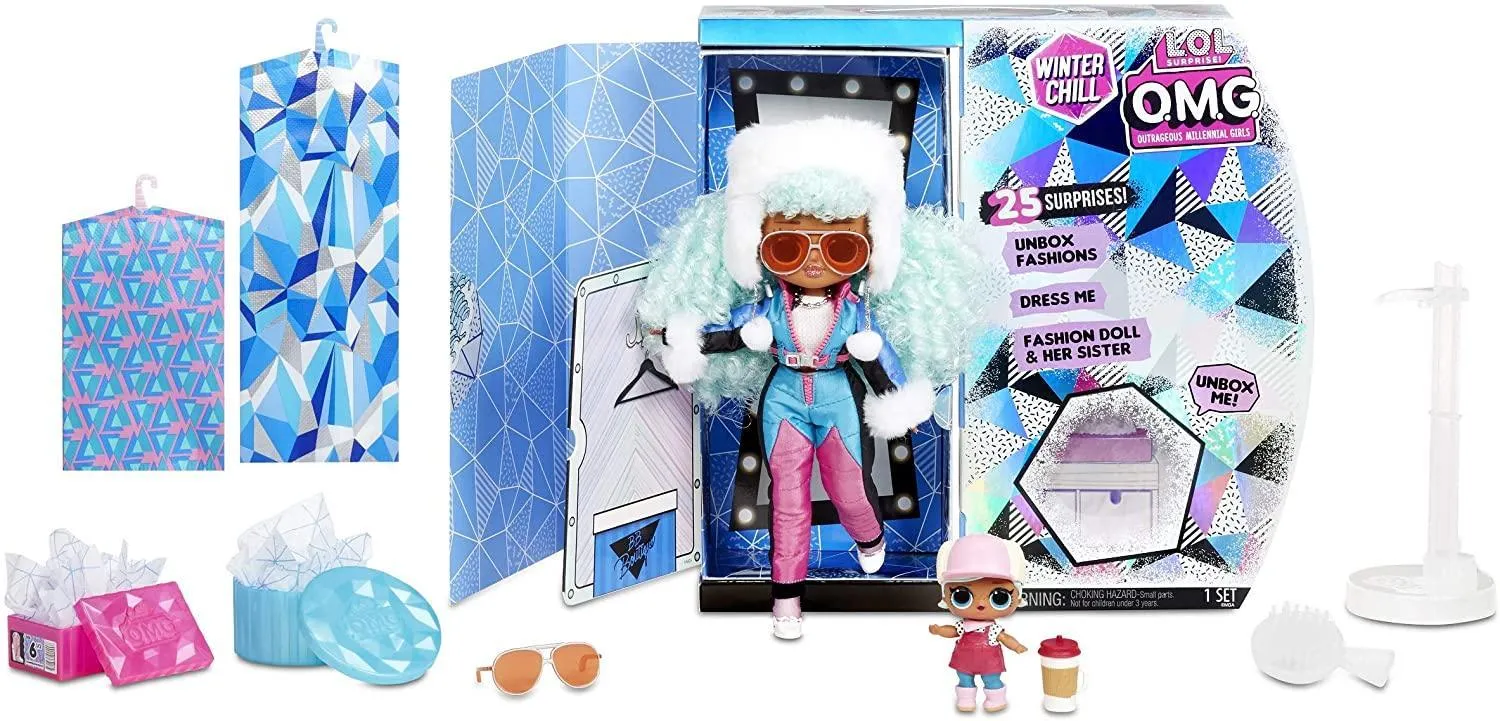 LOL Surprise OMG Winter Chill ICY Gurl Fashion Doll and Brrr BB Doll