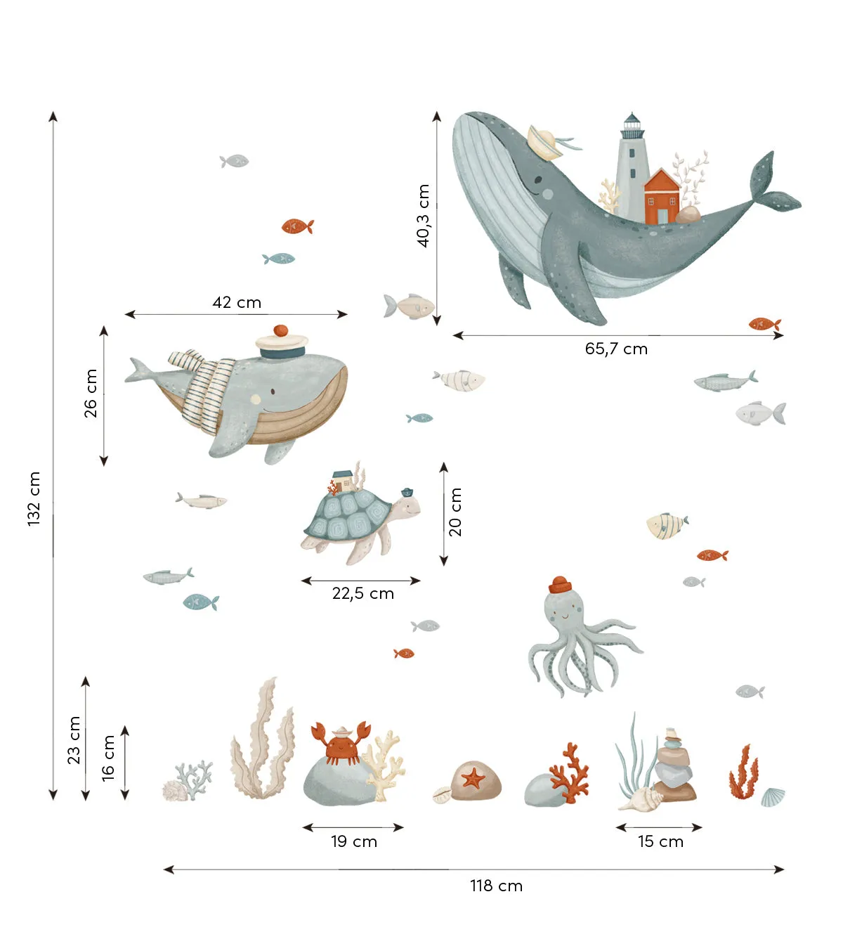 LOTÁN | Wall Decals Seabed Large in TUBE