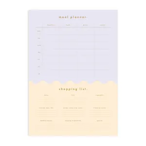 Magnet Notepad | Meal Planner A4 | Lilac Cream Wiggle