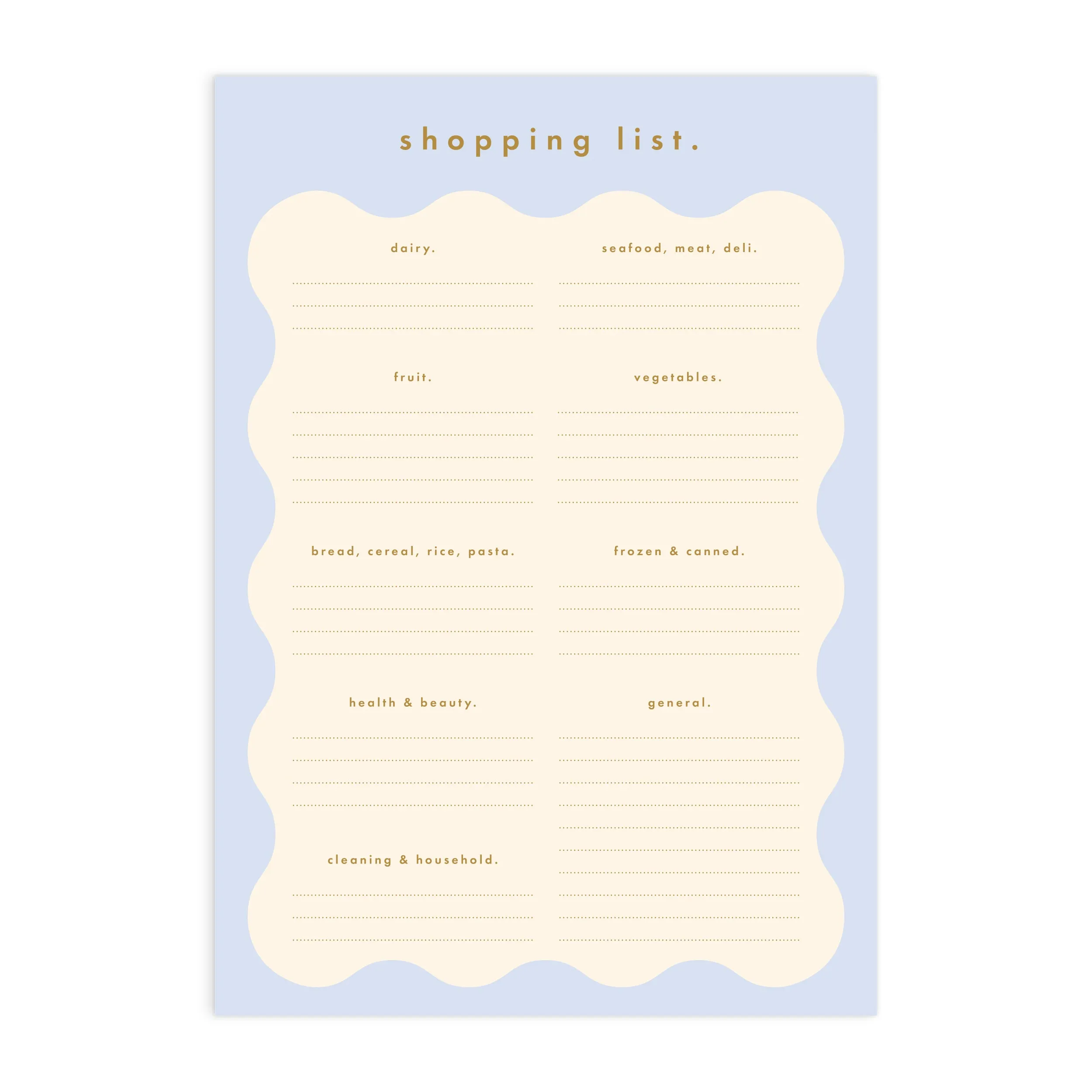 Magnet Notepad | Shopping List A5 | Powder Wiggle