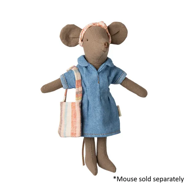 Maileg Mouse Clothing | Denim Dress   Bag | Mum