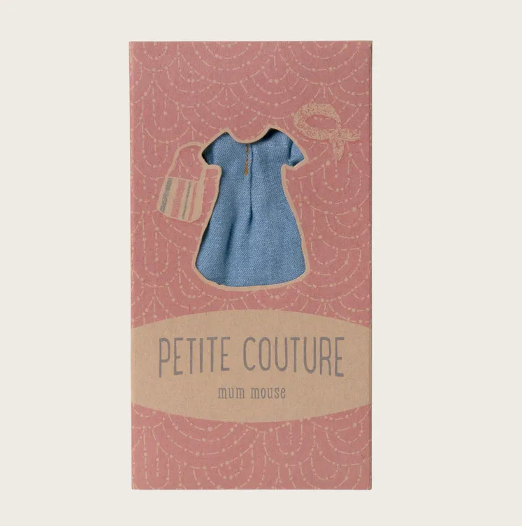 Maileg Mouse Clothing | Denim Dress   Bag | Mum