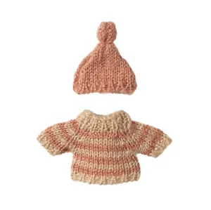 Maileg Mouse Clothing | Knitted Sweater and Hat for Big Sister Mouse