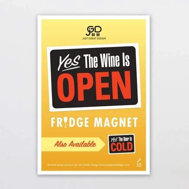 MARKET DAY - Wine is Open Fridge Magnet – Made in New Zealand