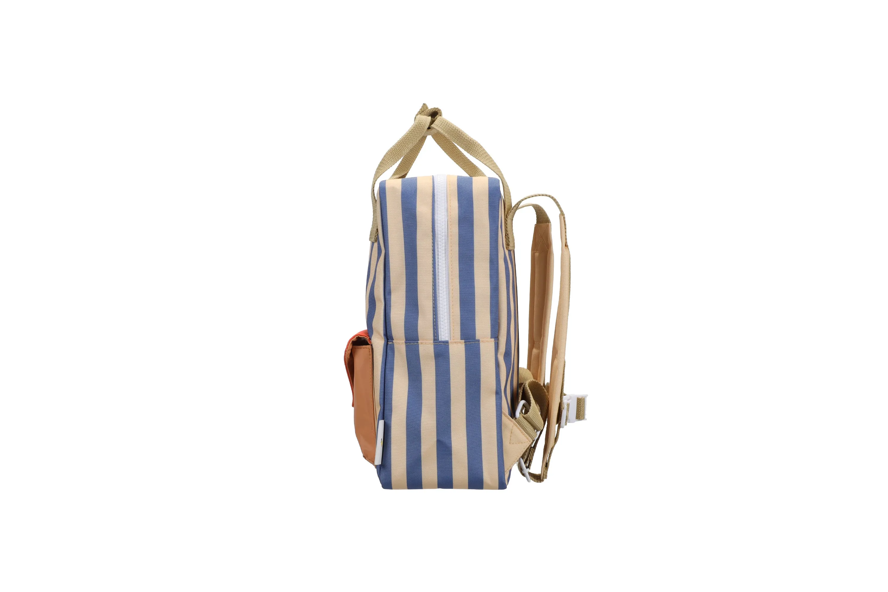 Medium Backpack Wonders | Stripes Blue Whale   Sandy Yellow