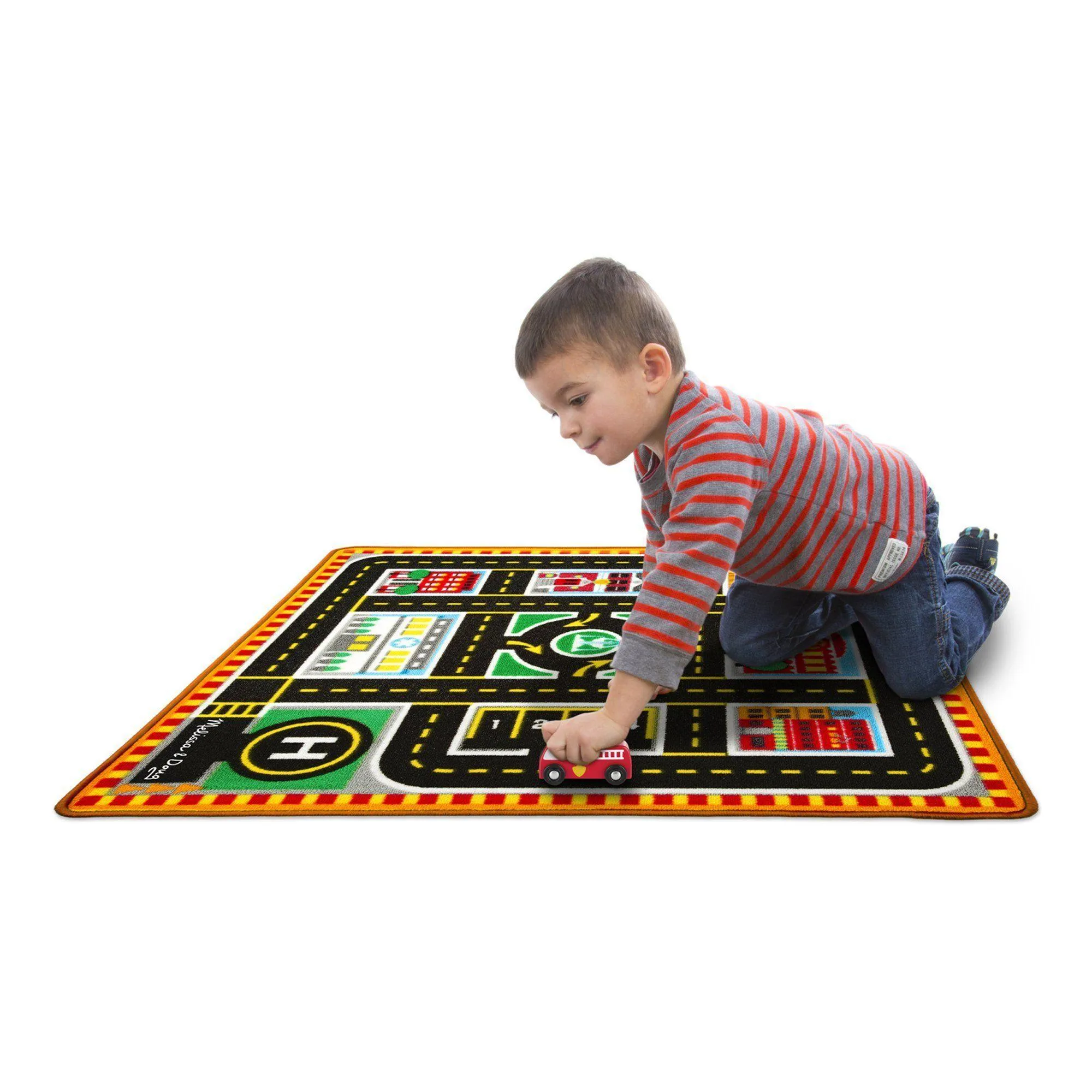 Melissa & Doug 19406 Round The City Rescue Rug & Vehicle Set
