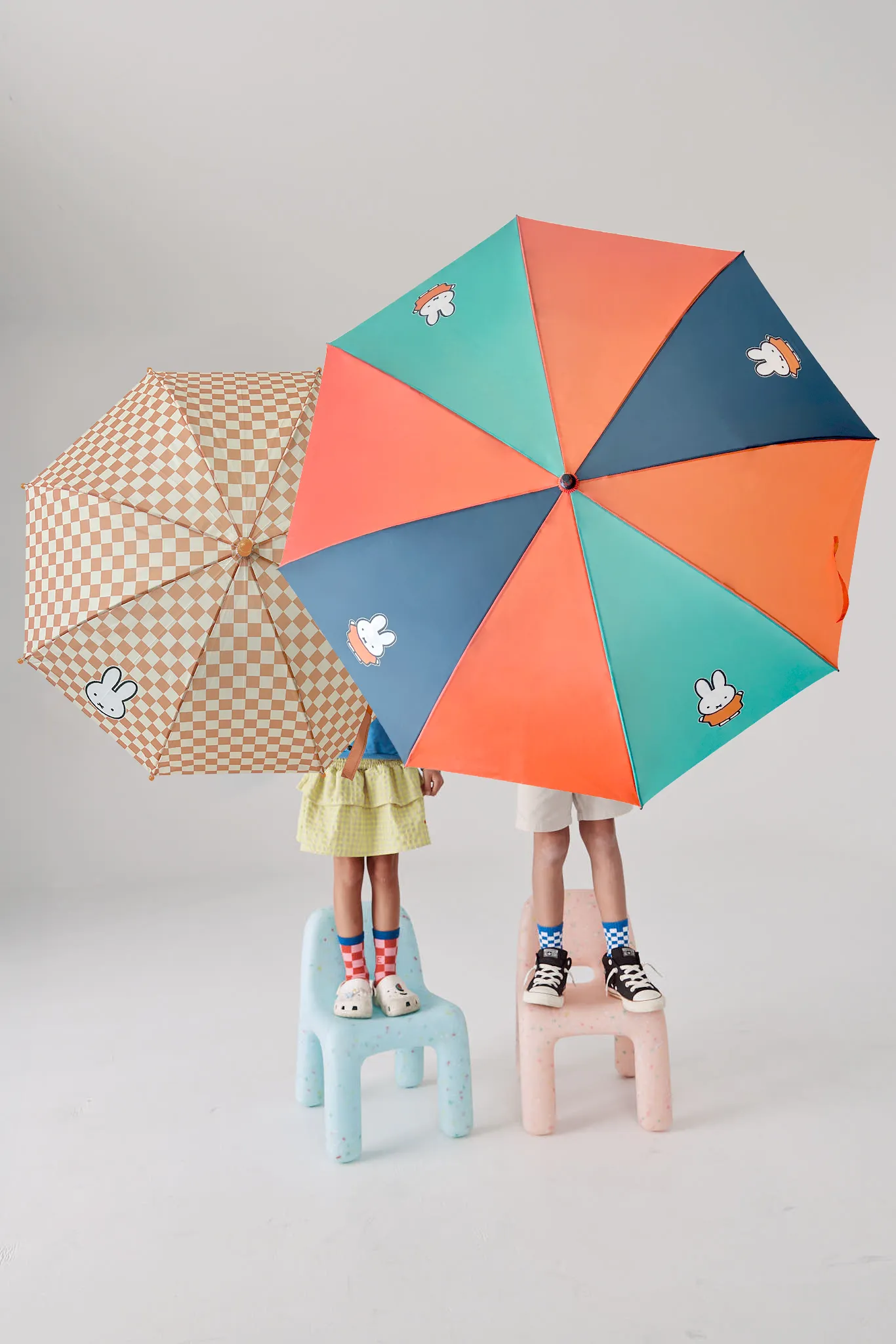 Miffy Umbrella | Caramel White Checkerboard | Small