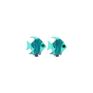 Milk x Soda Earrings | Angel Fish Clip Ons Green