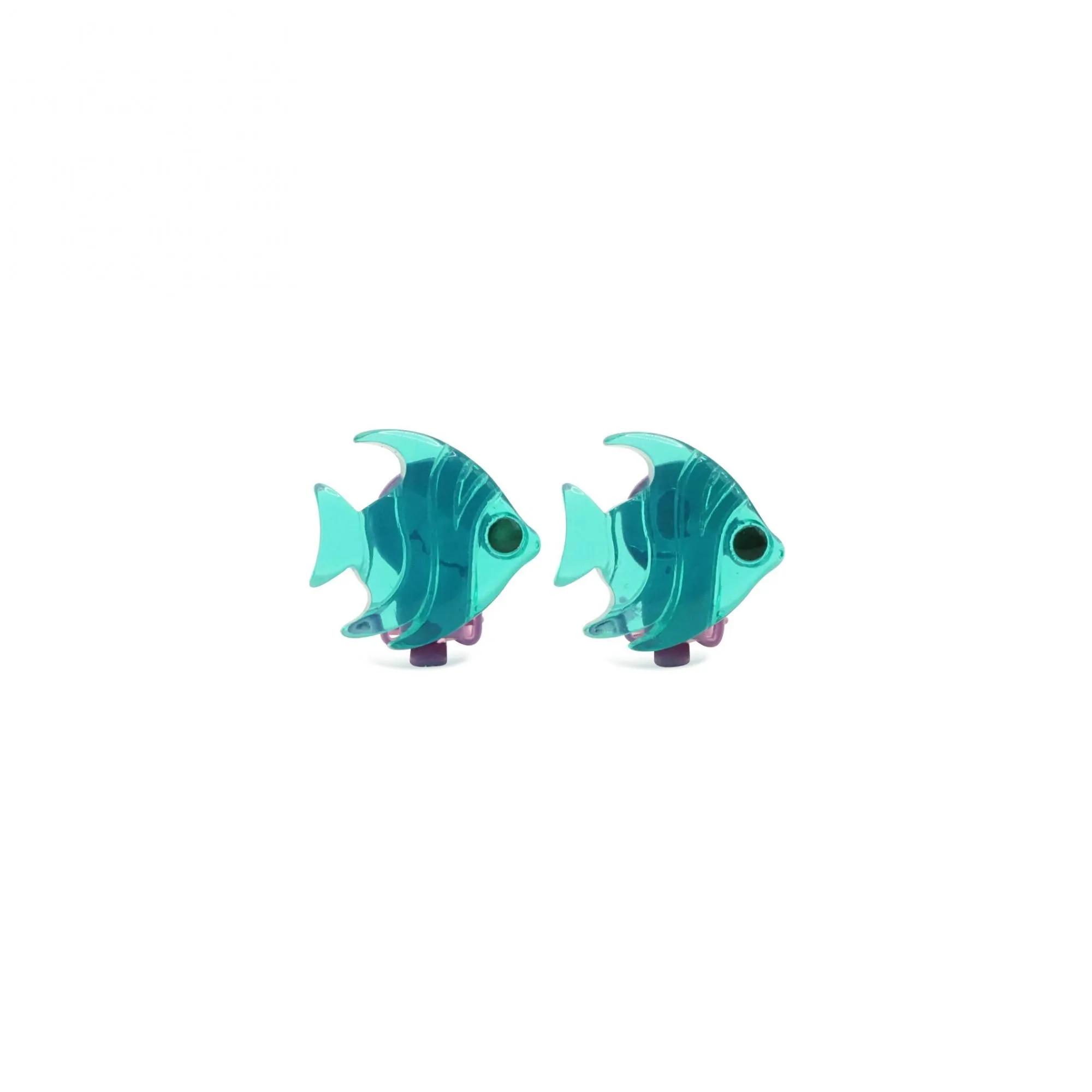 Milk x Soda Earrings | Angel Fish Clip Ons Green