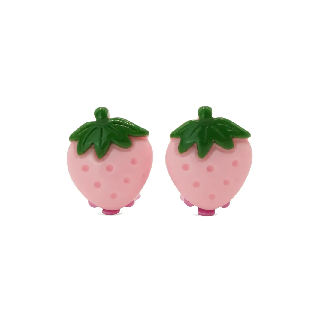 Milk x Soda Earrings | Fizzy Fruit Strawberry Baby Pink