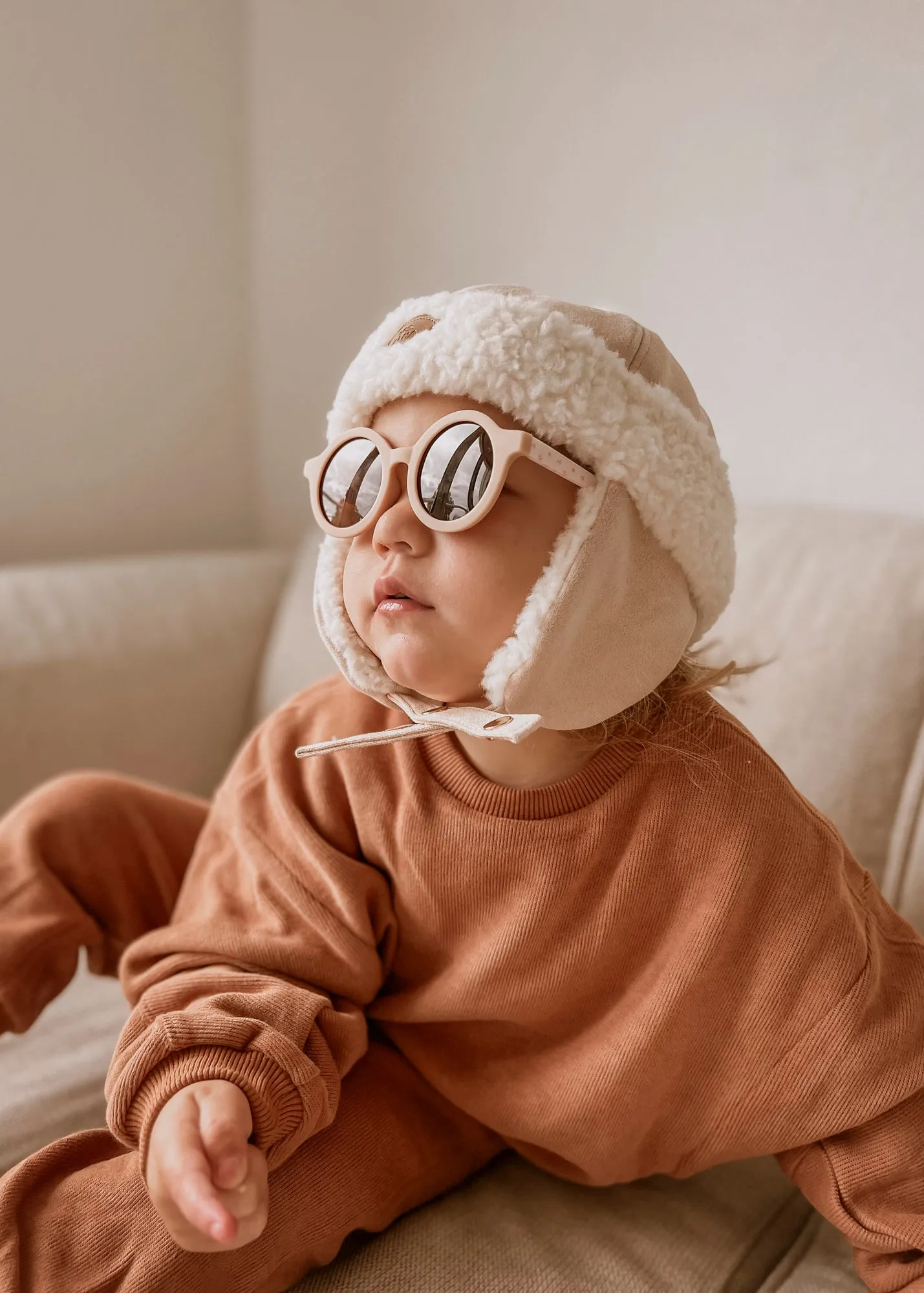 Mrs Ertha Aviator Hat | Blush 3-6Y