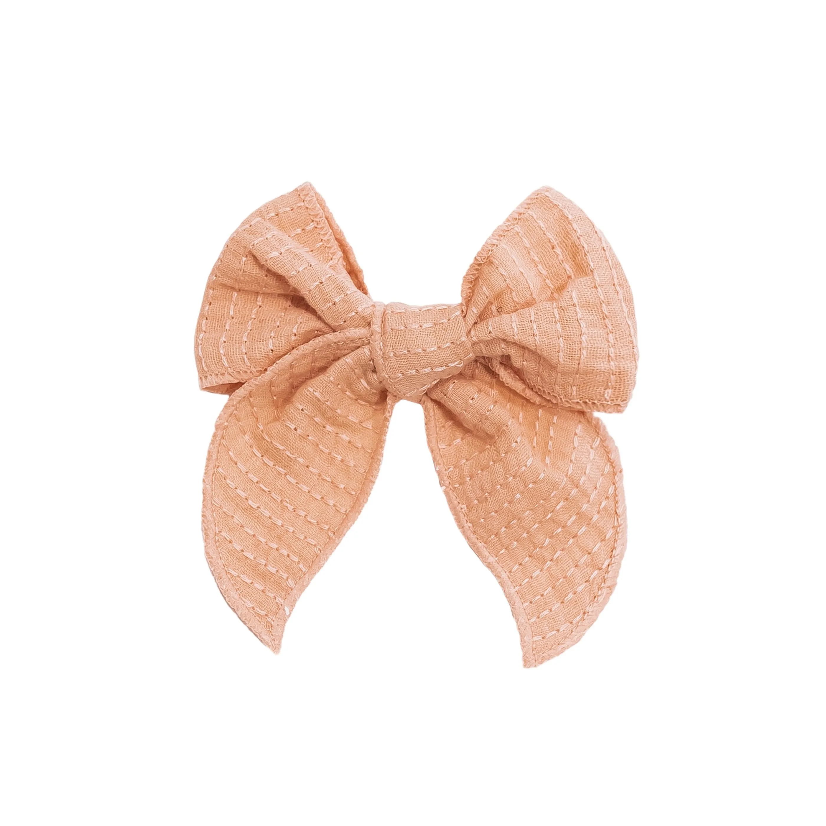 Mrs Ertha Fable Bow Hair Clip | Stripe Coral