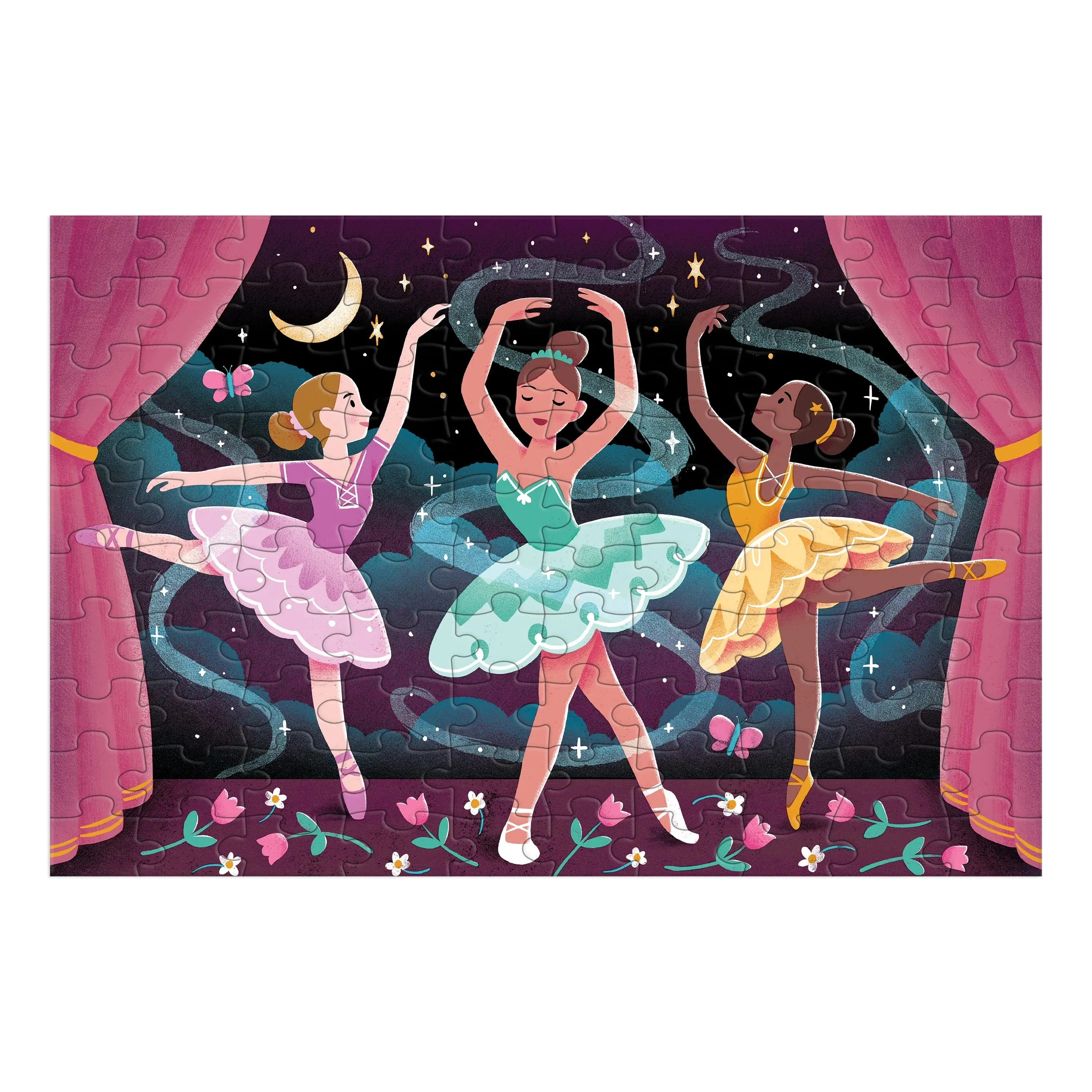 Mud Puppy 100 Piece GLOW Puzzle | Moonlight Ballet