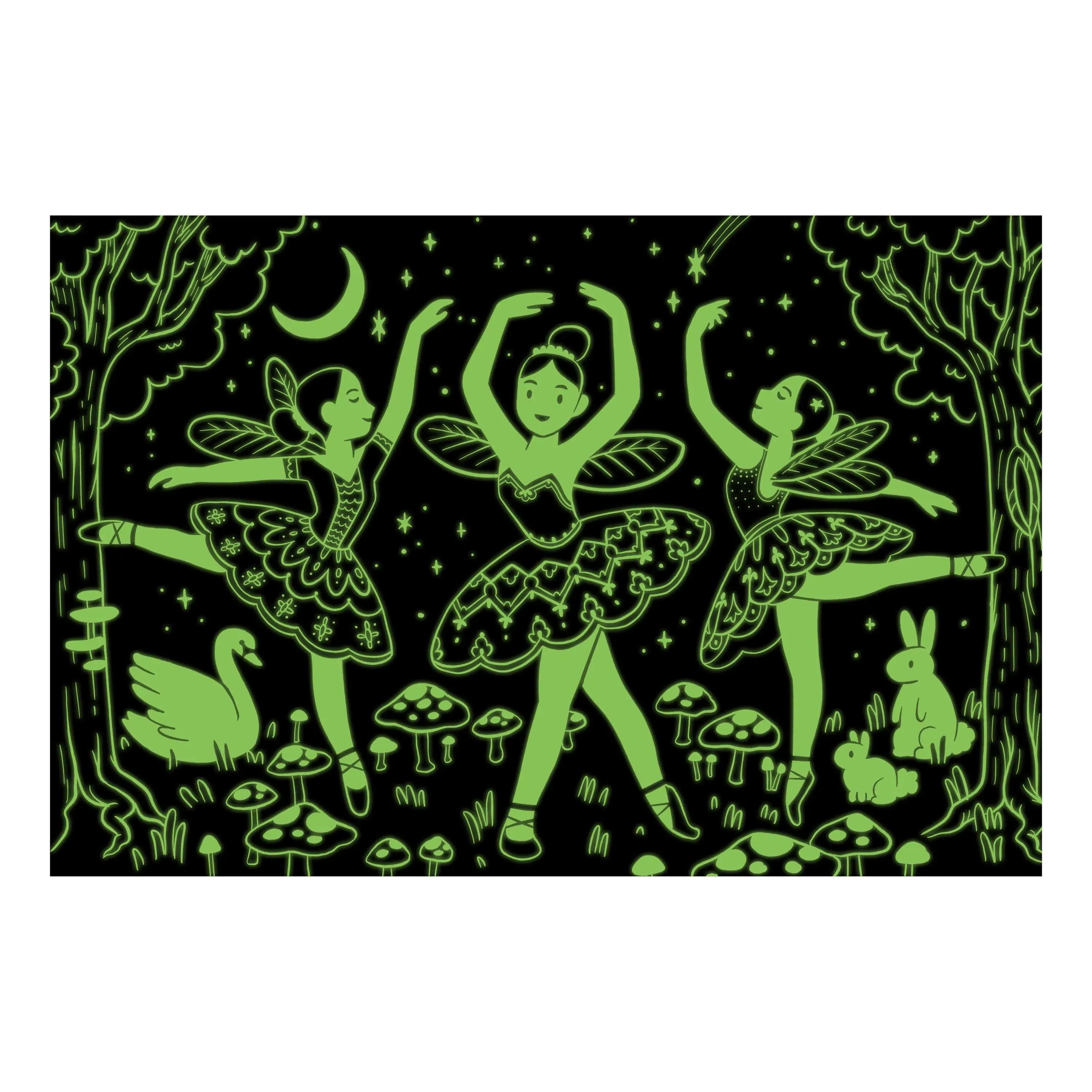 Mud Puppy 100 Piece GLOW Puzzle | Moonlight Ballet