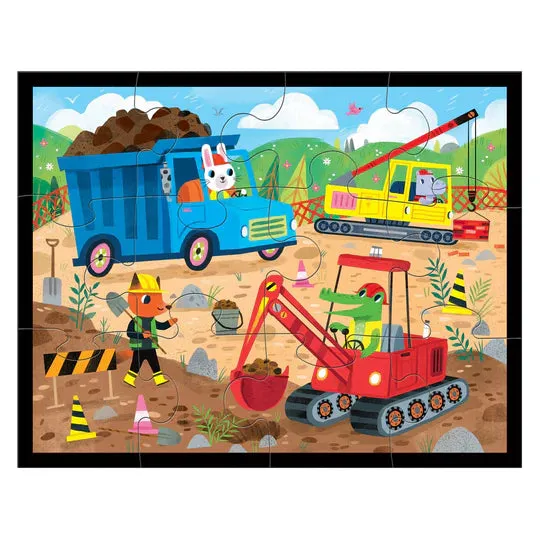 Mud Puppy 12pc Pouch Puzzle | Construction Site