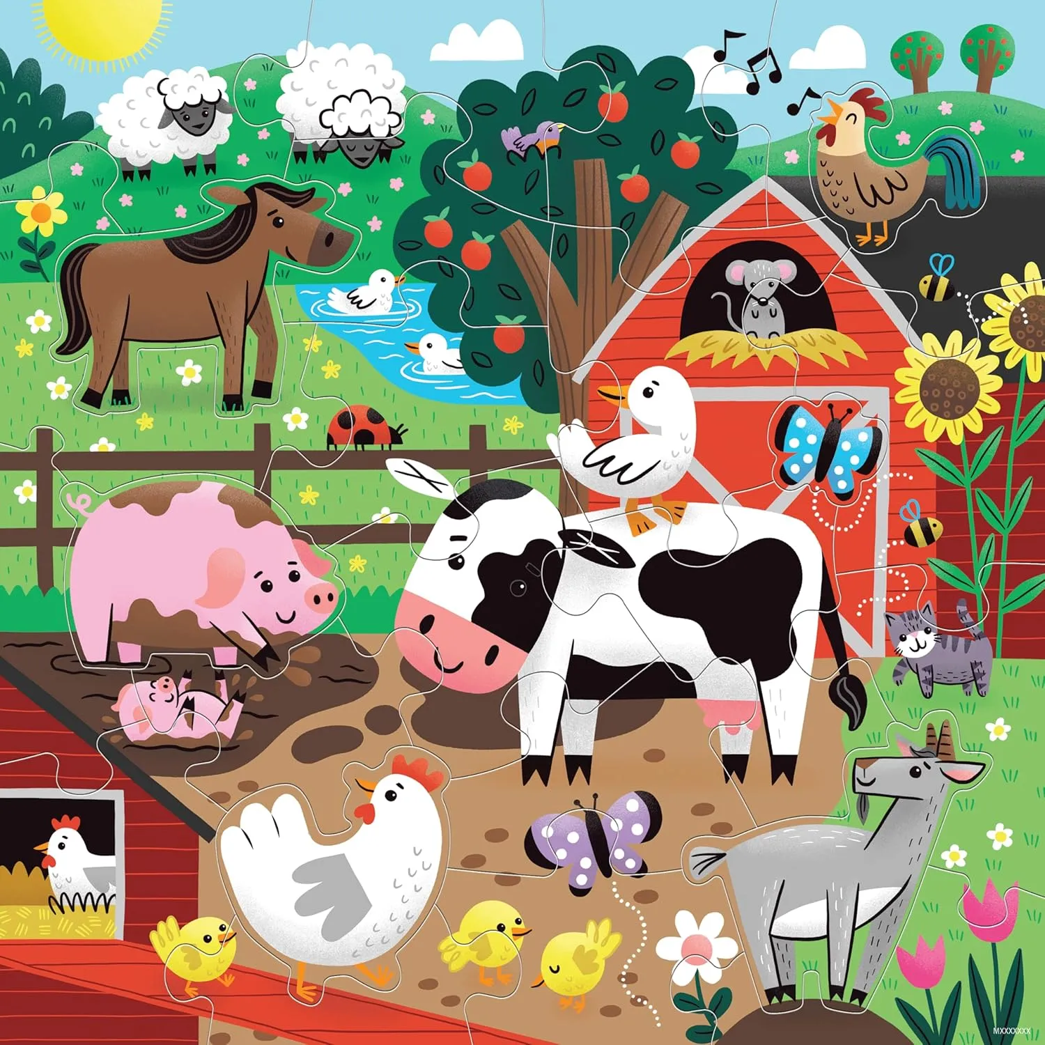 Mud Puppy 25pc FLOOR Puzzle | Farm Friends