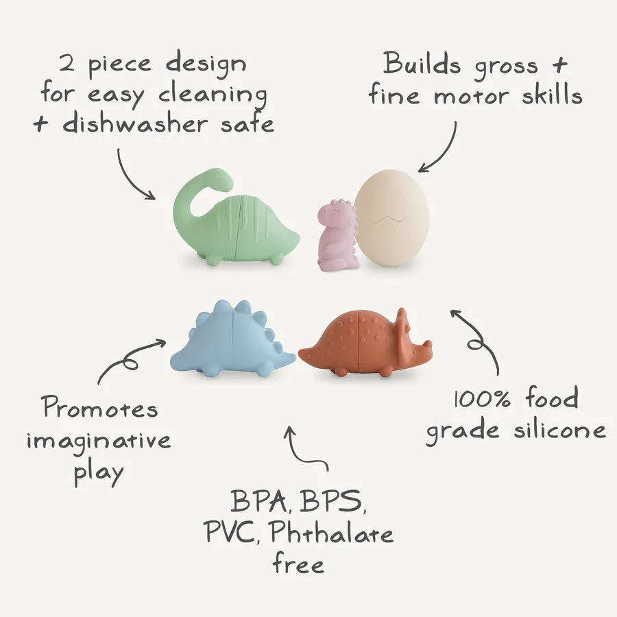 Mushie Dino Mold Free Bath Play Set- 5 Pack