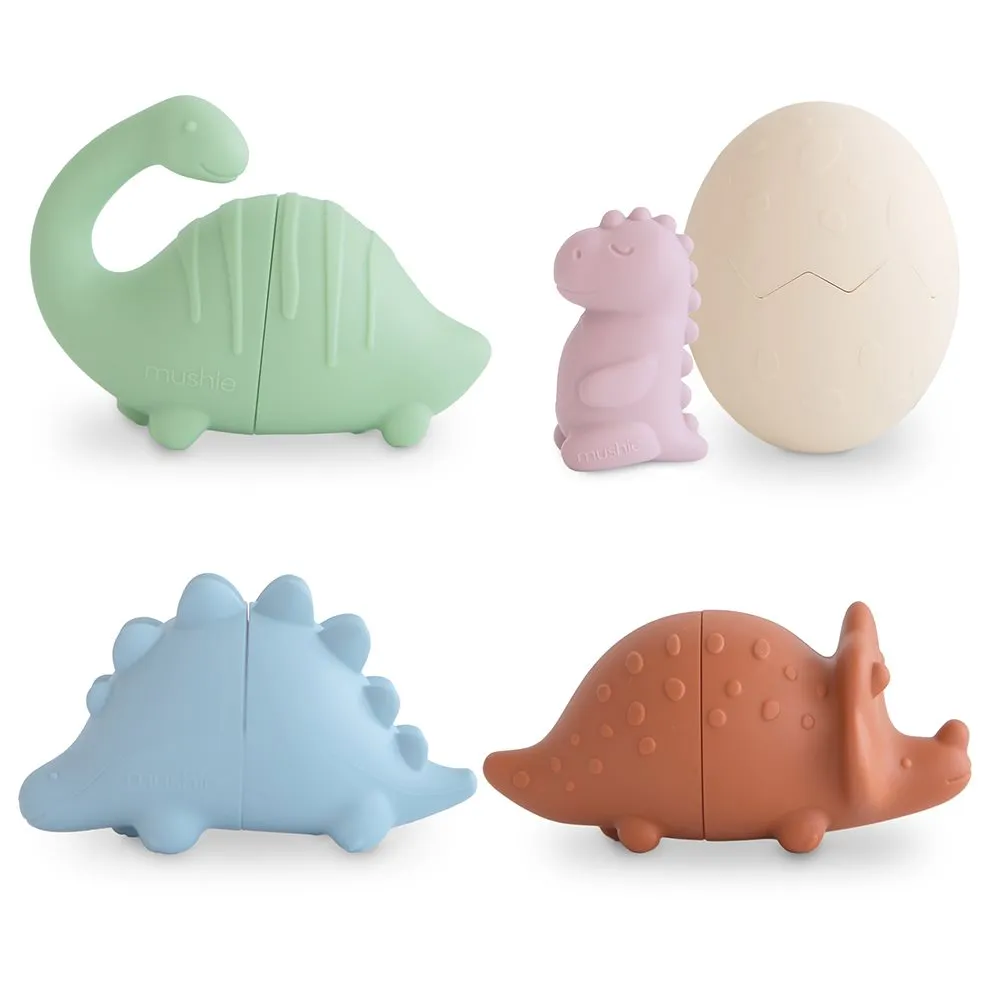 Mushie Dino Mold Free Bath Play Set- 5 Pack