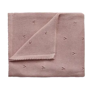 Mushie Knitted Baby Blanket | Pointelle Blush