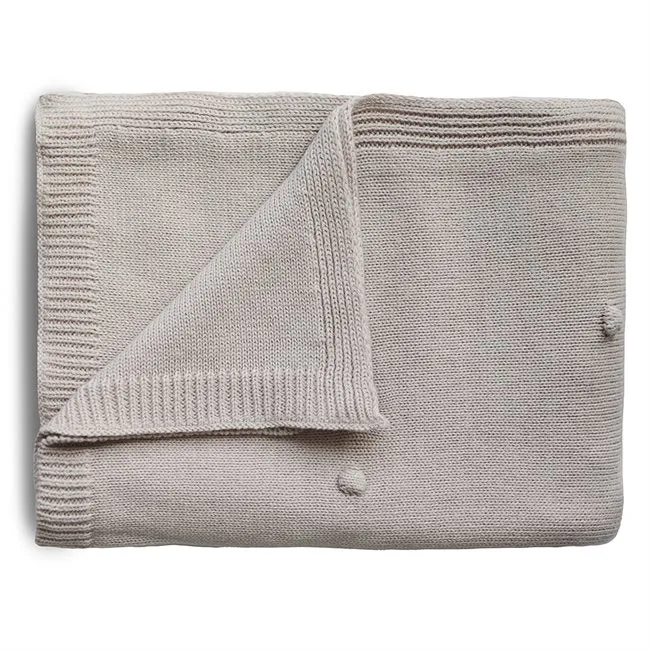 Mushie Knitted Baby Blanket | Textured Dots Off-White